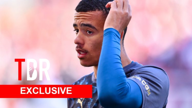 Mason Greenwood of Olympique de Marseille with TBR Logo and Exclusive Banner