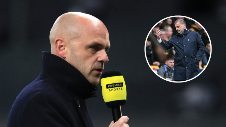 Football pundit Danny Murphy. Inset of Tottenham manager Ange Postecoglou.