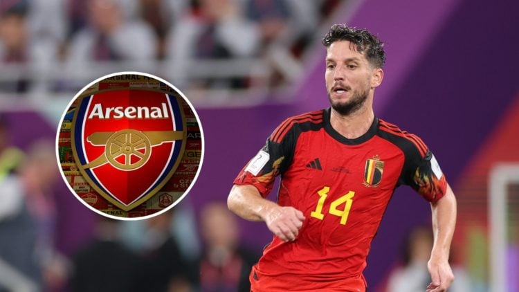 Dries Mertens with inset of Arsenal badge