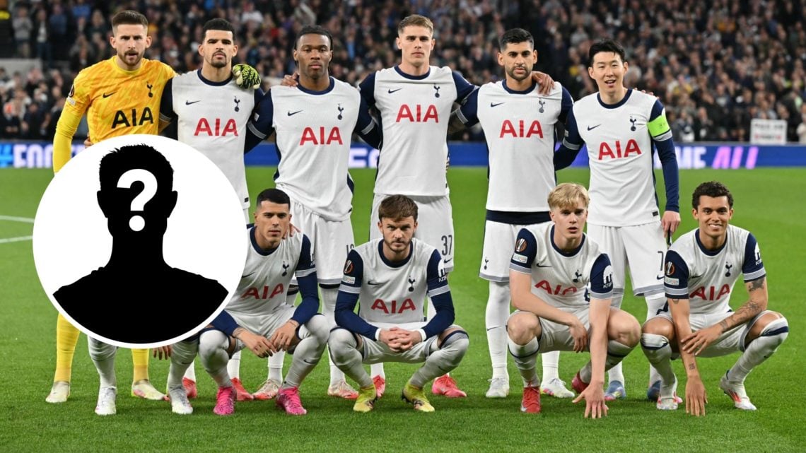 Tottenham Hotspur squad with inset of mystery player