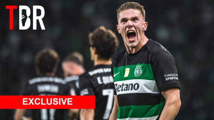 Viktor Gyokeres celebrates a goal at Sporting CP.