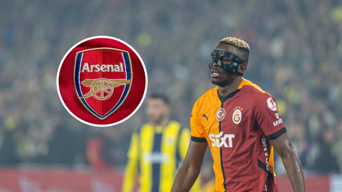 Victor Osimhen with Arsenal badge inset