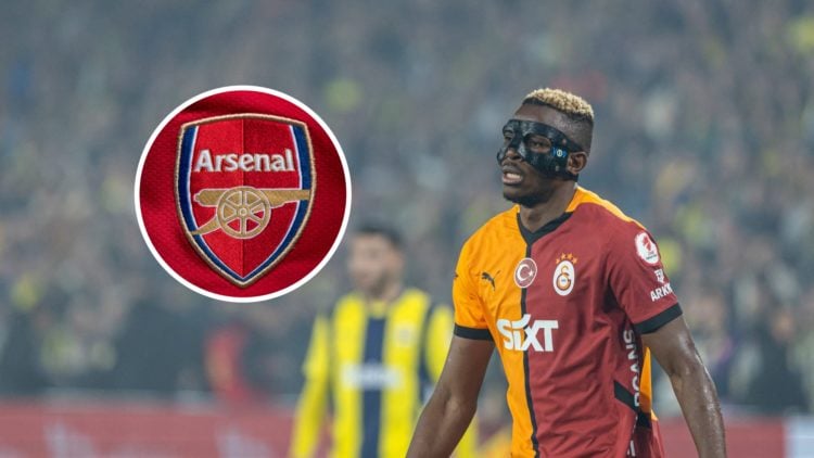 Victor Osimhen with Arsenal badge inset