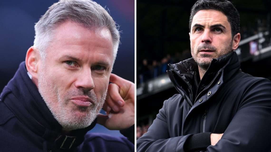 Jamie Carragher split with Mikel Arteta at Arsenal.