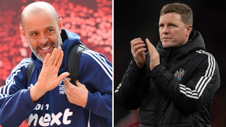 Nuno Espirito Santo at Nottingham Forest split with Newcastle manager Eddie Howe.