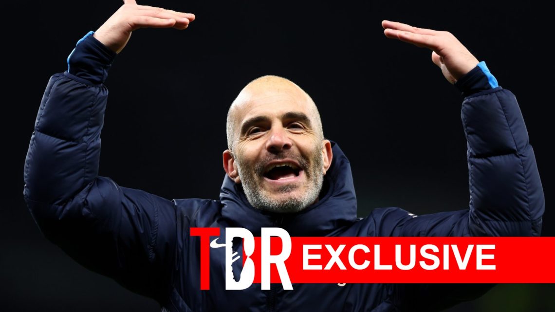 Image of Chelsea manager Enzo Maresca celebrating, overlaid a TBR exclusive banner
