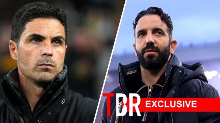 Arsenal manager Mikel Arteta split with Ruben Amorim at Manchester United.