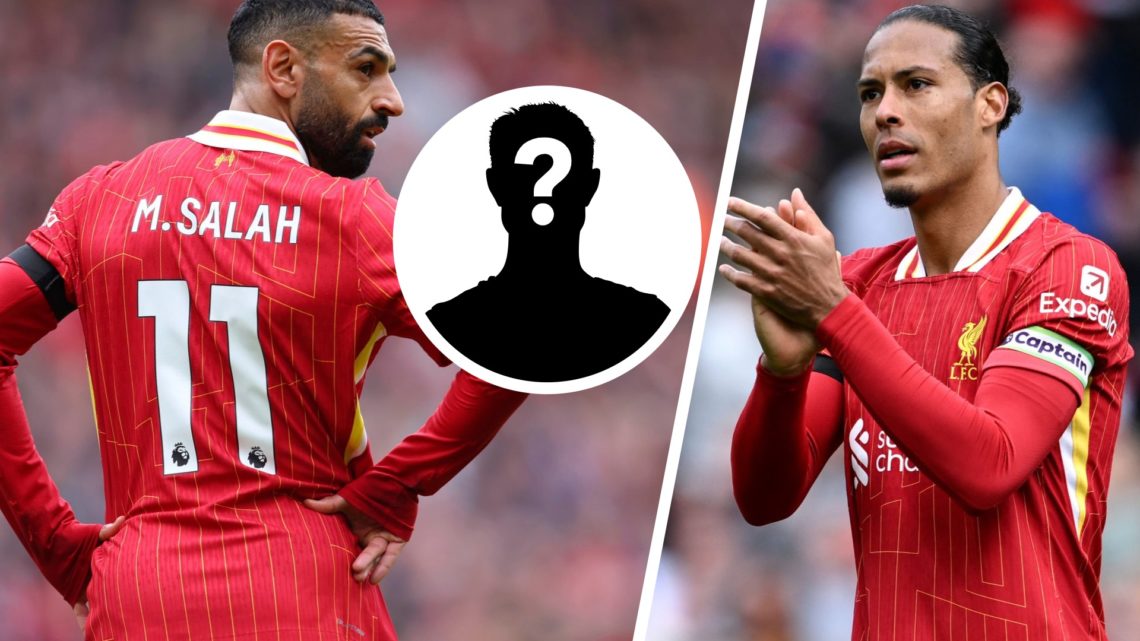 Split image of Mohamed Salah and Virgil van Dijk plus a mystery player photo