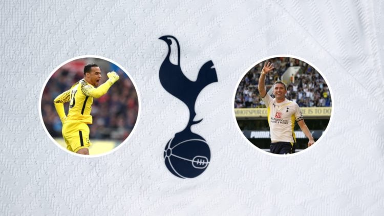 Tottenham badge with inset of Michel Vorm and Robbie Keane