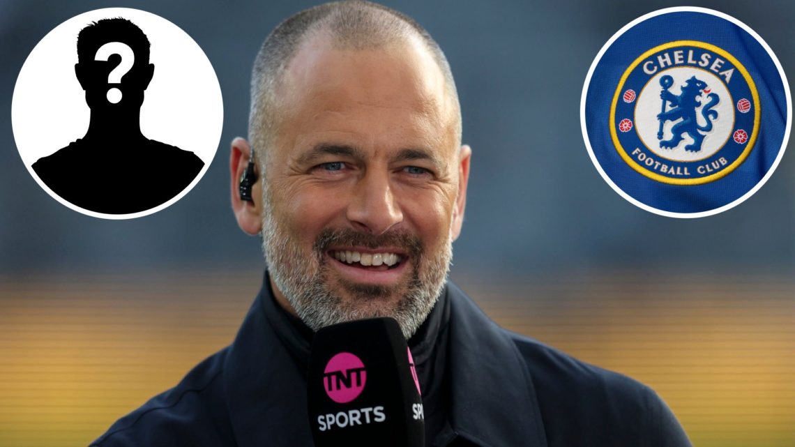 Joe Cole with an inset of the Chelsea badge and a mystery figure
