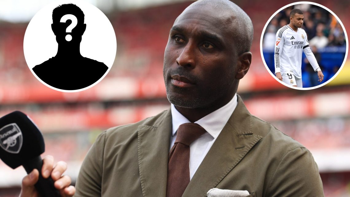 Sol Campbell with insets of a mystery player and Kylian Mbappe