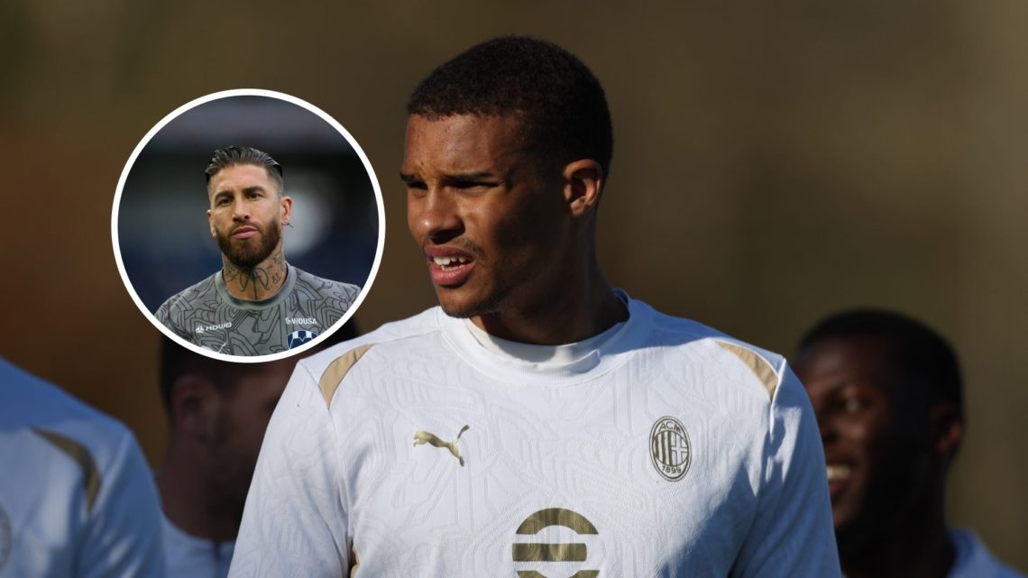 Malick Thiaw with inset of Sergio Ramos