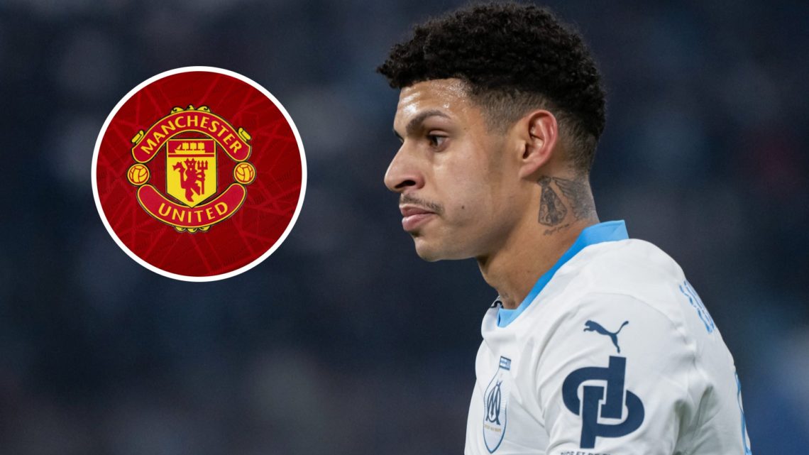 Luis Henrique with inset of Manchester United badge