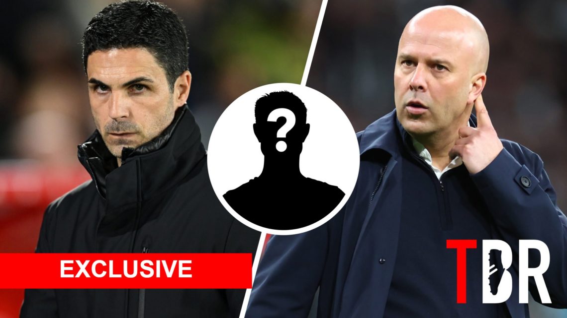 Split image of Liverpool manager Arne Slot (R) and Arsenal manager Mikel Arteta (L).