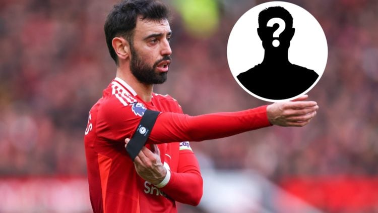 Image of Bruno Fernandes with a mystery figure insert