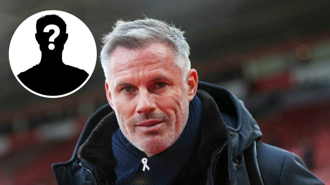 Picture of Jamie Carragher with an inset of a mystery figure