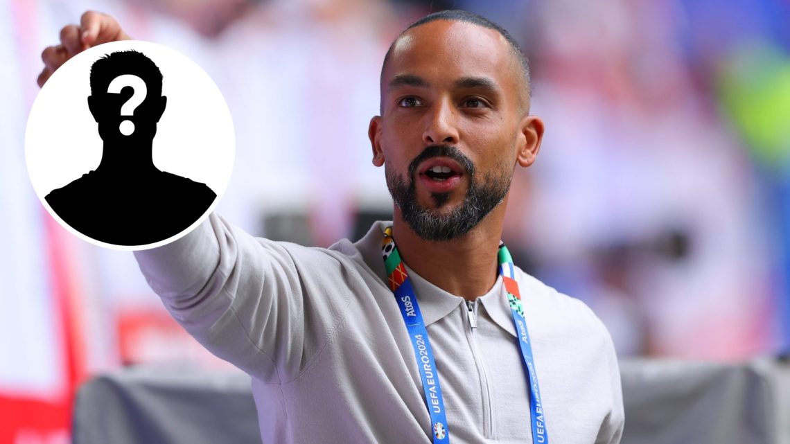Arsenal cult hero Theo Walcott with inset of a mystery silhouette
