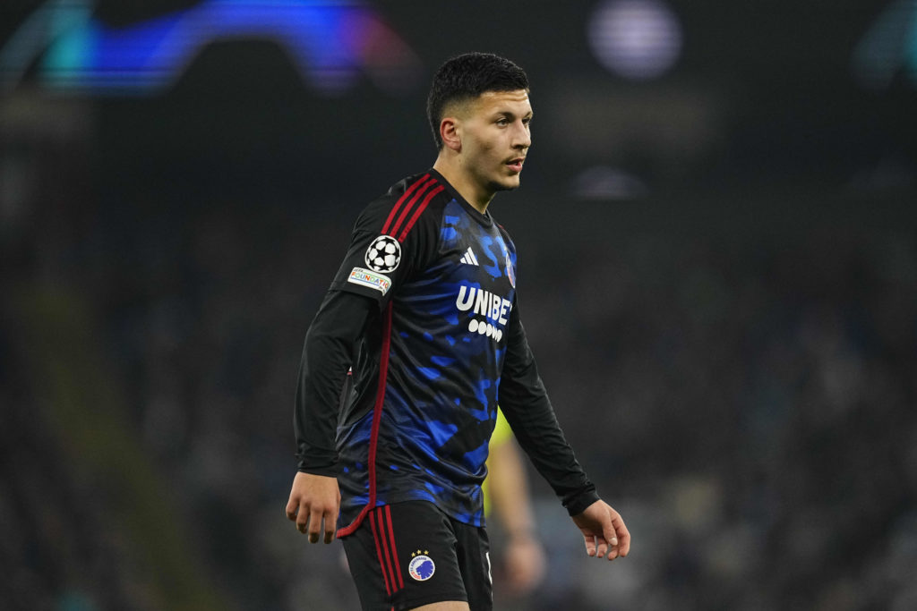 Roony Bardghji during a Champions League match against Manchester City.