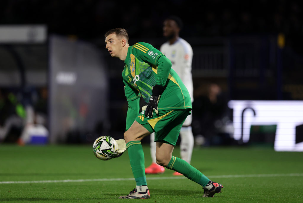 Aston Villa goalkeeper Joe Gauci in Carabao Cup action against Wycombe Wanderers