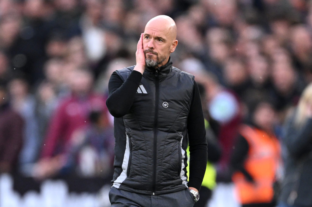 Former Man United manager Erik ten Hag during the game vs West Ham