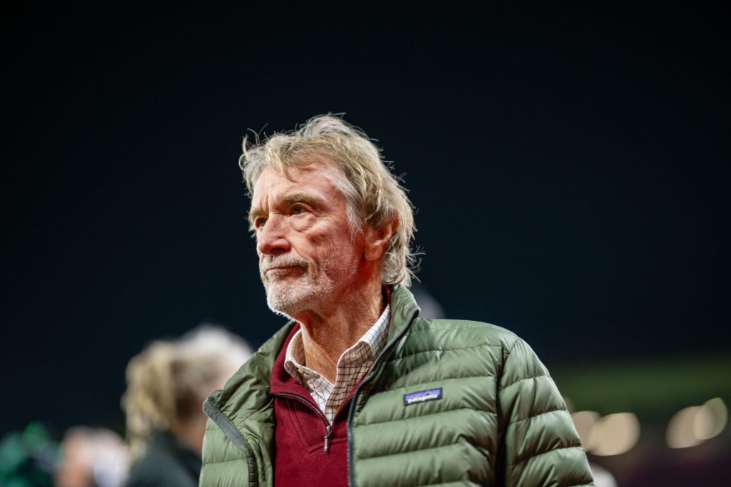 Manchester United co-owner Sir Jim Ratcliffe watches a Premier League match at Old Trafford
