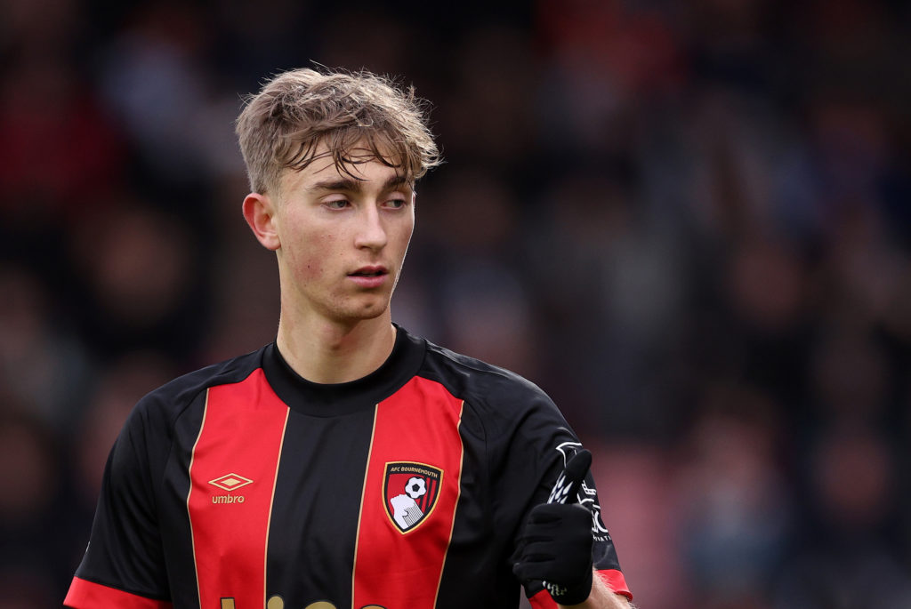 Dean Huijsen of AFC Bournemouth looking on during a Premier League match between AFC Bournemouth and Nottingham Forest