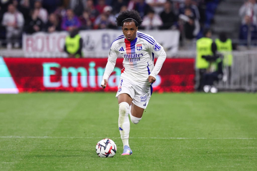 Malick Fofana in action for Olympique Lyonnais in their game against Stade Rennais FC in the Ligue 1.