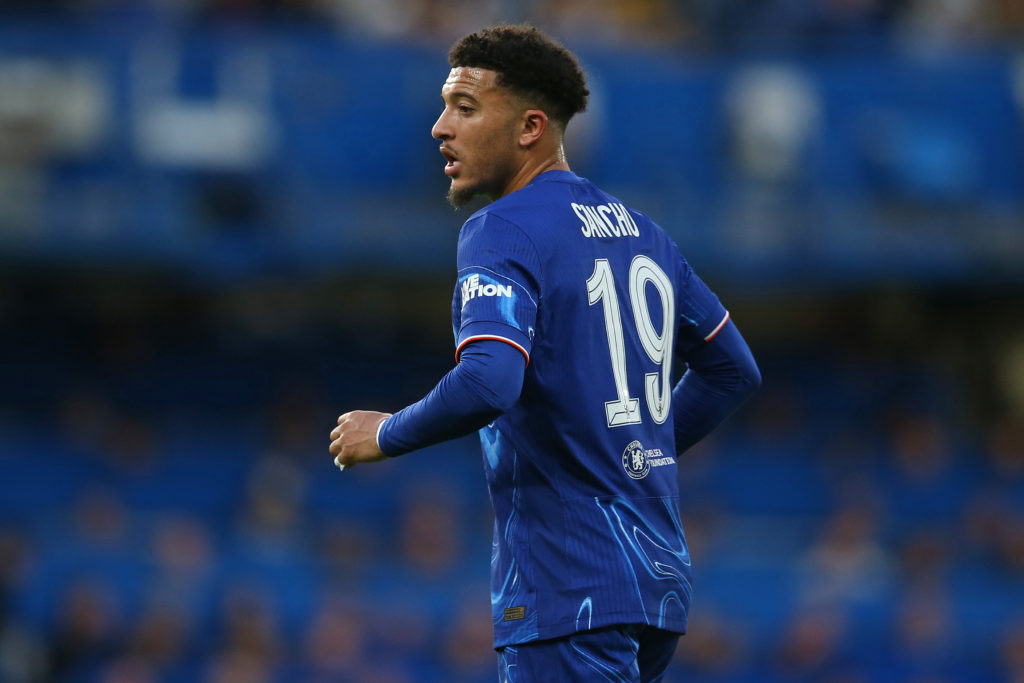 Jadon Sancho in action for Chelsea against Djurgarden.