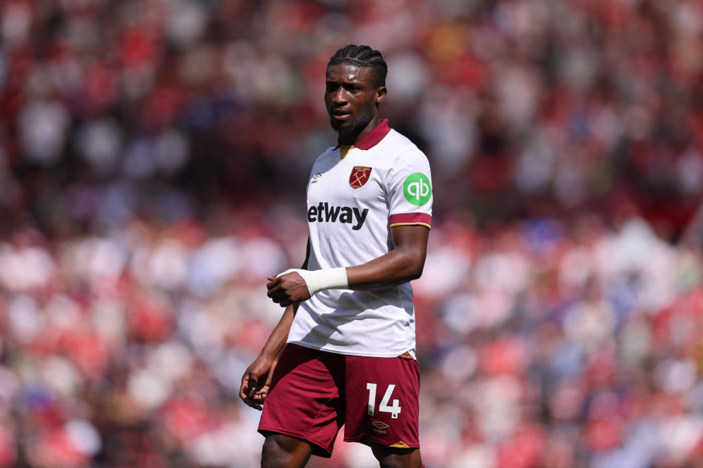 West Ham star Mohammed Kudus in action against Manchester United.