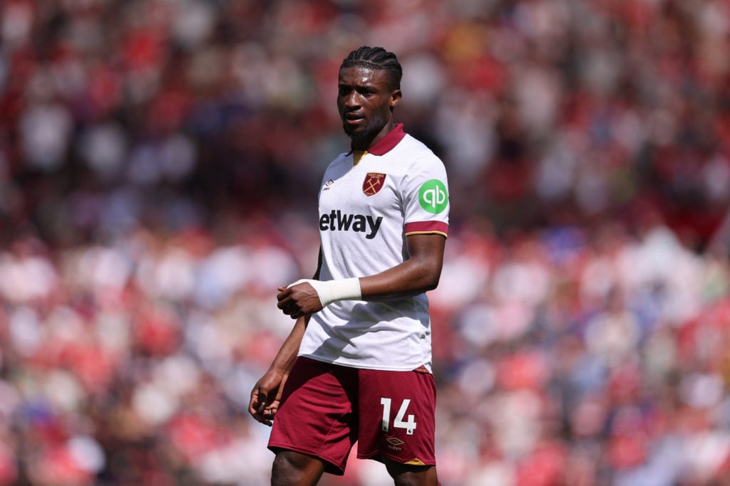 Tottenham target Mohammed Kudus in action for West Ham against Manchester United