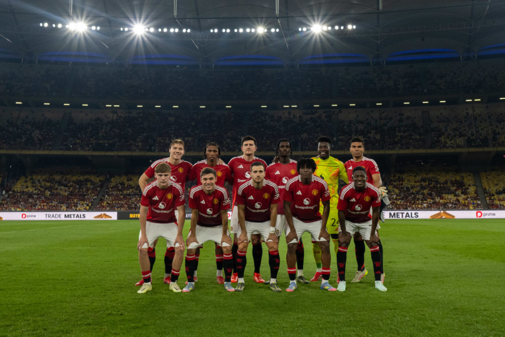 Manchester United players pose for a photo before the friendly against ASEAN All Stars.