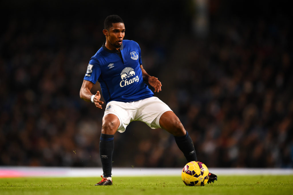 Samuel Eto'o during a Premier League match for Everon.