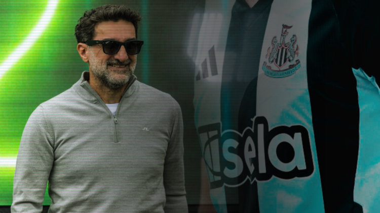Composite image of PIF chairman Yasir Al-Rumayyan and the Newcastle United shirt