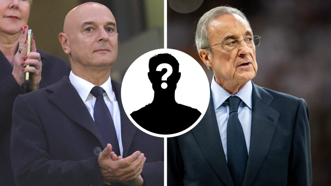 Split image of Tottenham Hotspur chairman Daniel Levy (L) and Real Madrid president Florentino Perez (R)