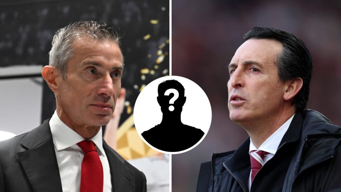 Andrea Berta watches an Arsenal match. Split with Unai Emery at Aston Villa.