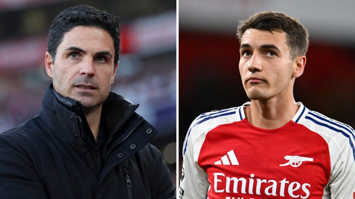 Mikel Arteta at Arsenal split with Jakub Kiwior.