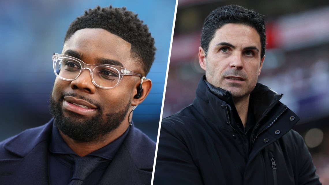 A split image of Micah Richards and Mikel Arteta