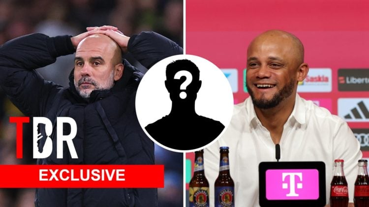 Split image of Manchester City manager Pep Guardiola (L) and Bayern Munich manager Vincent Kompany (R)