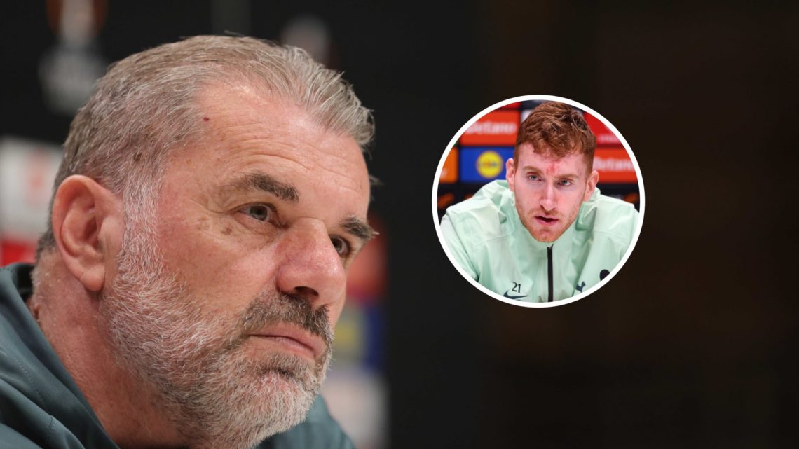 Ange Postecoglou with inset of Dejan Kulusevski