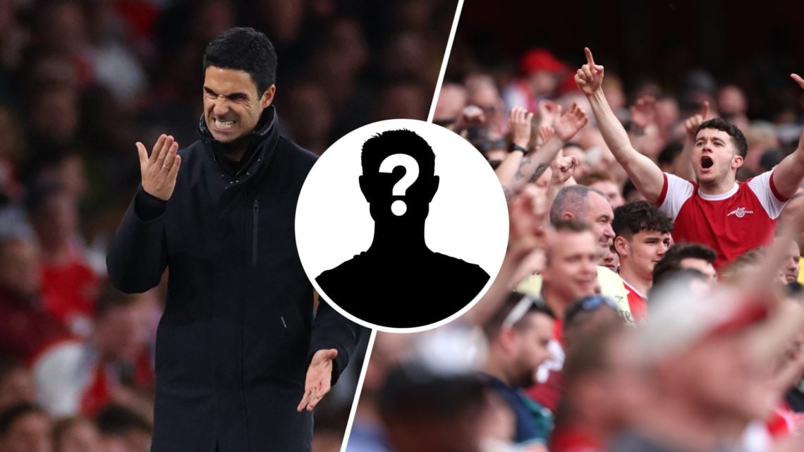 Split image of Arsenal manager Mikel Arteta (L) and Arsenal fans (R)
