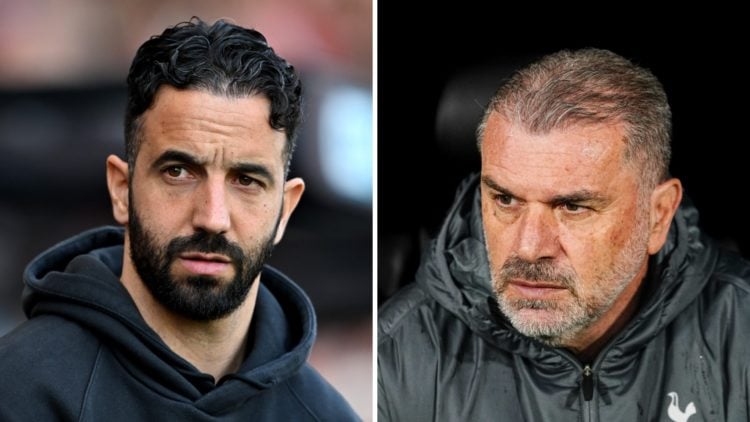 Split image of Ruben Amorim and Ange Postecoglou