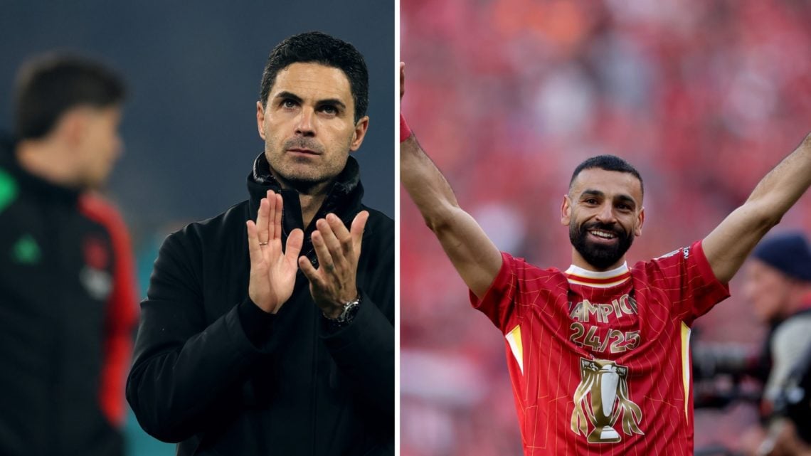 Split image of Arsenal manager Mikel Arteta and Liverpool's Mohamed Salah