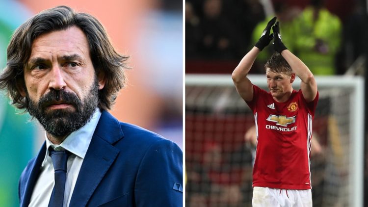 Split image of Bastian Schweinsteiger and Andrea Pirlo