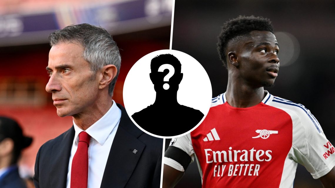 Split image of Andrea Berta and Bukayo Saka