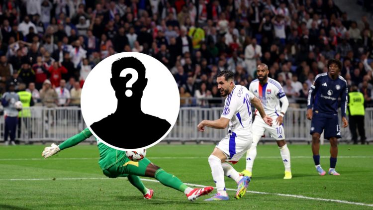 Rayan Cherki with inset of mystery player silhouette