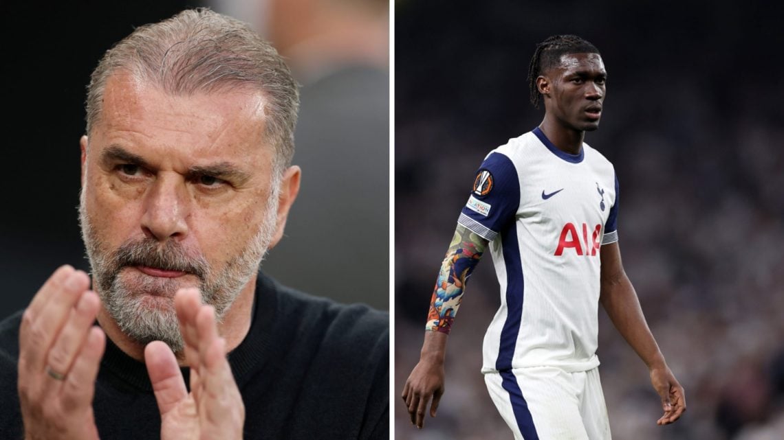 Split image of Ange Postecoglou and Yves Bissouma