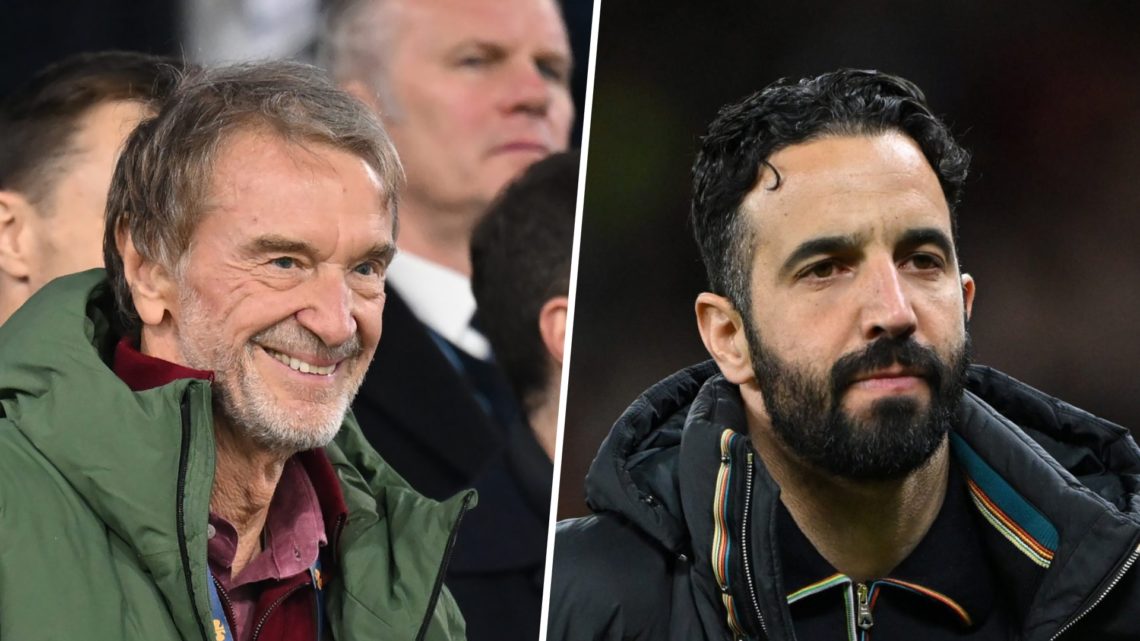 A split image of Jim Ratcliffe and Ruben Amorim