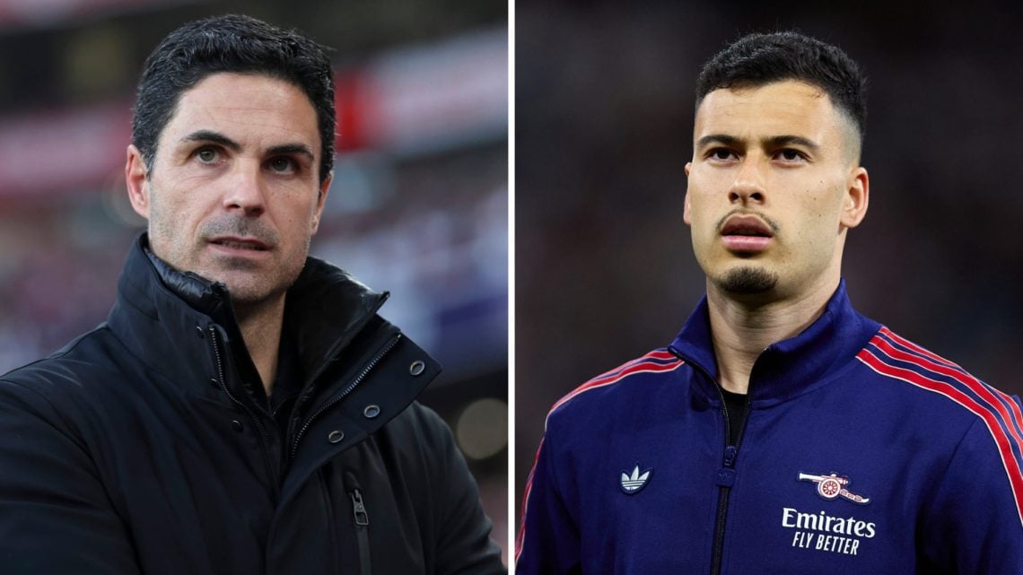 Mikel Arteta split with Gabriel Martinelli, both at Arsenal matches.