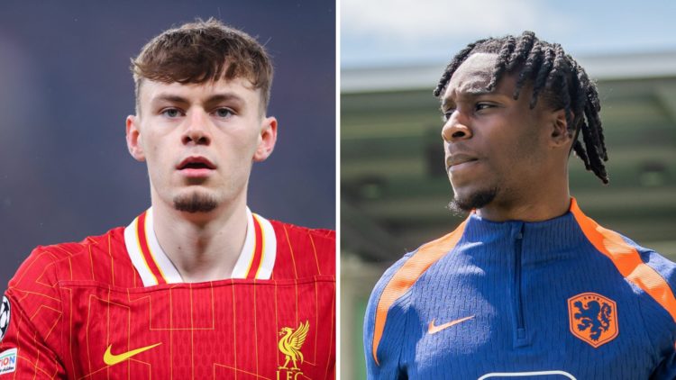 Conor Bradley at Liverpool split with Jeremie Frimpong representing the Netherlands.
