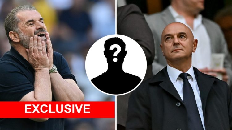Split image of Tottenham manager Ange Postecoglou and chairman Daniel Levy